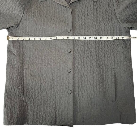 Eileen Fisher Gray Textured Button Down Collar Jacket Career Casual Old Money - Picture 4 of 9